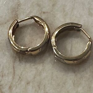 10k yellow & white  Gold Earrings
